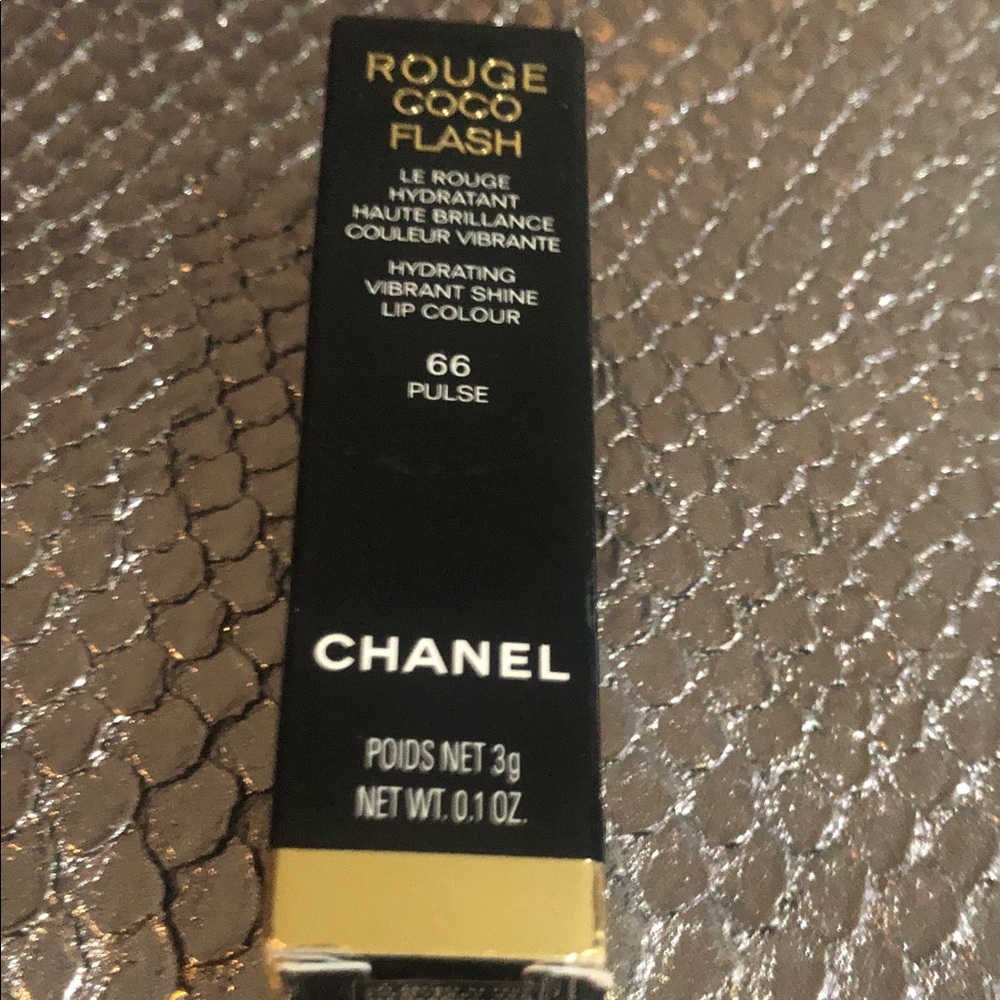 CHANEL Rouge Coco Flash Hydrating Lip Colour β Pulse 66 (Black & Gold Packaging)